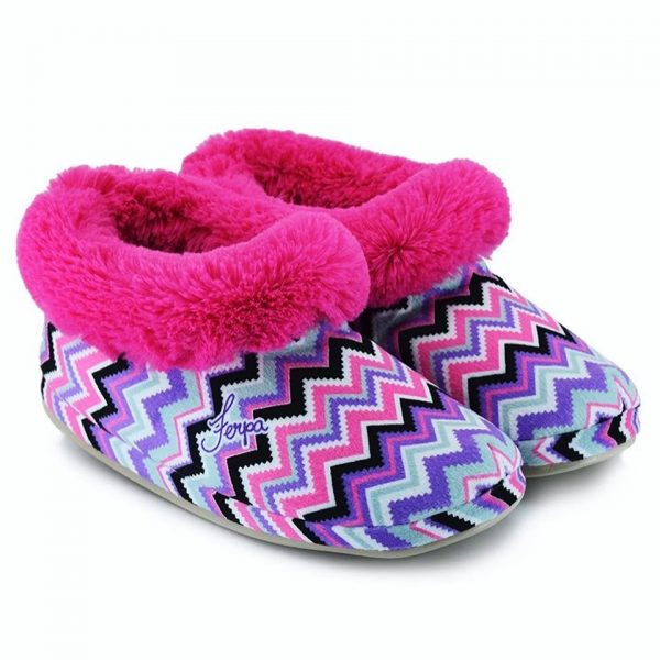 PANTUFA FERPA COM BORDA DE PELE ROSA (ADULTO)
