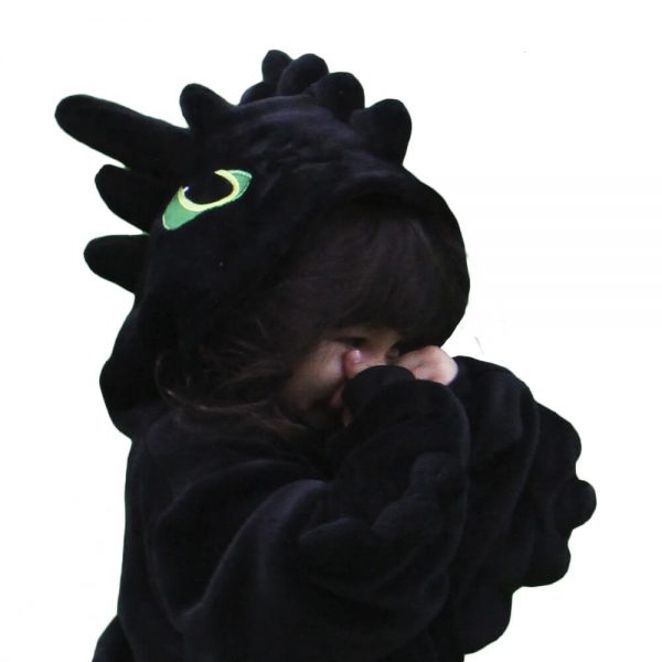 PIJAMA FANTASIA MACACÃO DRAGÃO PRETO KIGURUMI (BANGUELA DISNEY)