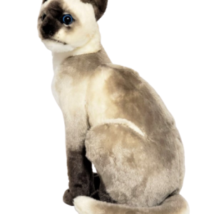 GATO REALISTA SIAMÊS SENTADO DE PELÚCIA