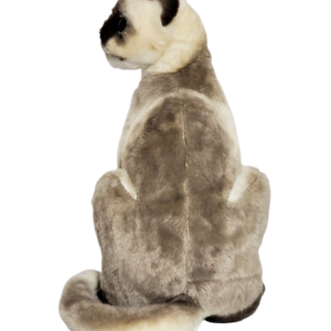 GATO REALISTA SIAMÊS SENTADO DE PELÚCIA