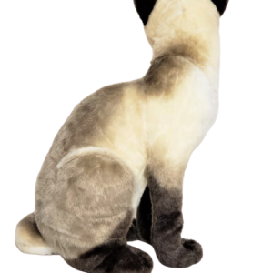GATO REALISTA SIAMÊS SENTADO DE PELÚCIA