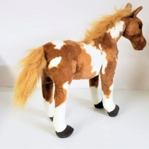 CAVALO CARAMELO REALISTA DE  PELÚCIA (30 cm)
