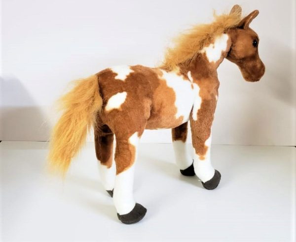 CAVALO CARAMELO REALISTA DE  PELÚCIA (30 cm)