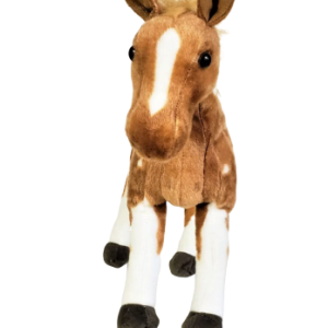 CAVALO CARAMELO REALISTA DE  PELÚCIA (30 cm)