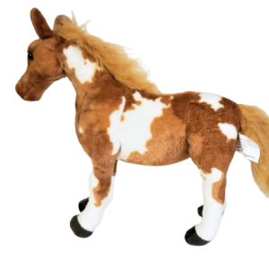 CAVALO CARAMELO REALISTA DE  PELÚCIA (30 cm)