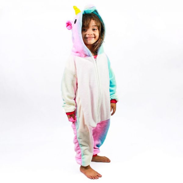 PIJAMA FANTASIA MACACÃO UNICÓRNIO COLORIDO INFANTIL 3/4 E 7/8 ANOS ZC