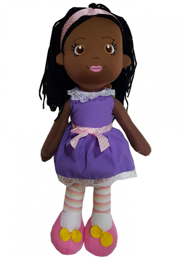 BONECA DE PANO LINDA NEGRA 35 CM