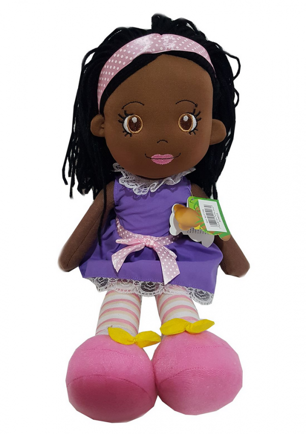 BONECA DE PANO LINDA NEGRA 35 CM