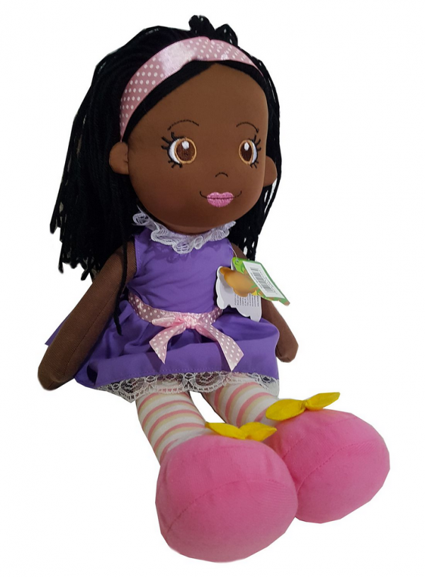 BONECA DE PANO LINDA NEGRA 35 CM