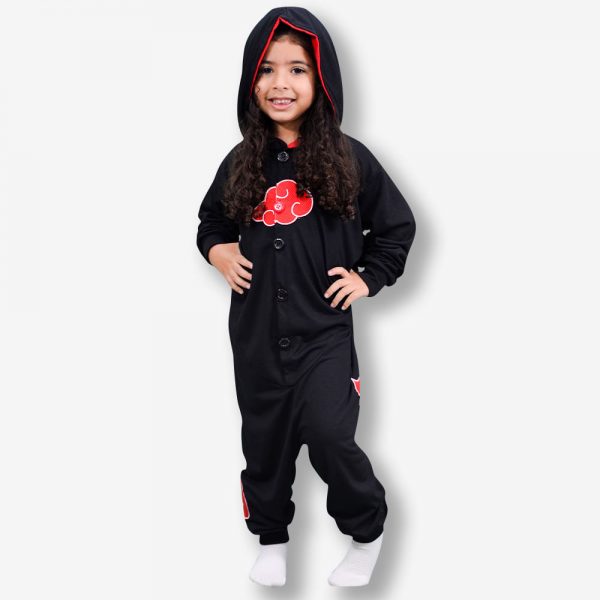 MACACAO PIJAMA KIGURUMI VERAO INFANTIL AKATSUKI DE 4 A 10 ANOS (NARUTO)