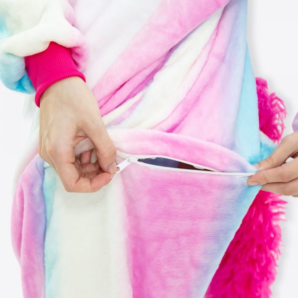 PIJAMA FANTASIA KIGURUMI MACACÃO UNICÓRNIO COLORIDO ADULTO ZC