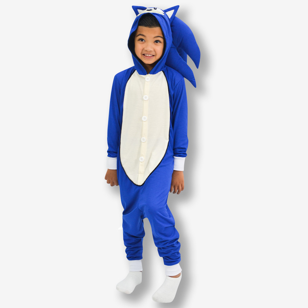 Pijama Infantil Macacão Kigurumi Fantasia Sonic Parmalat