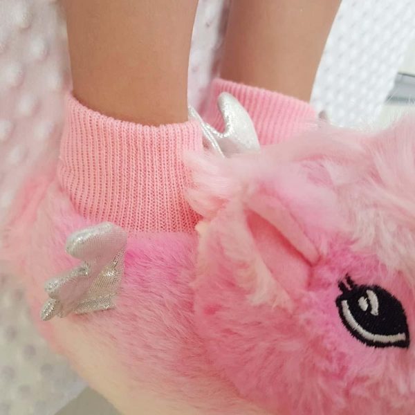 PANTUFA UNICORNIO ROSA STUF (DO TAM 21 AO 26)