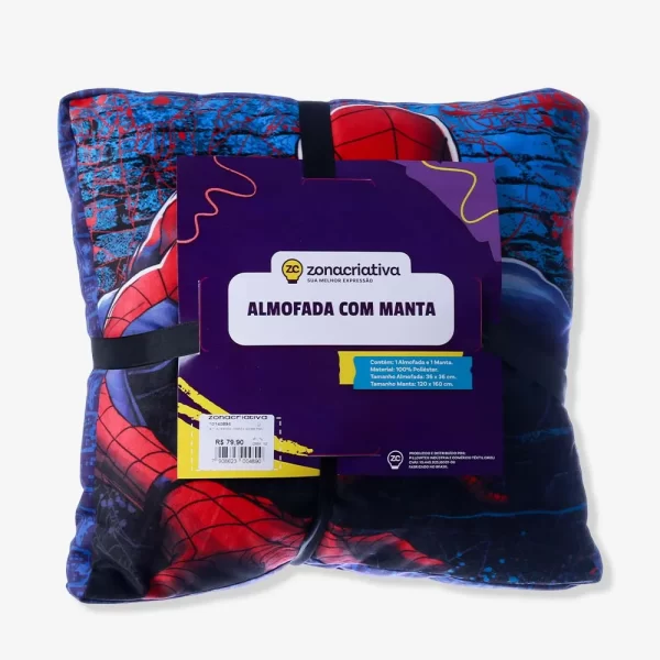 KIT ALMOFADA + MANTA HOMEM ARANHA MARVEL