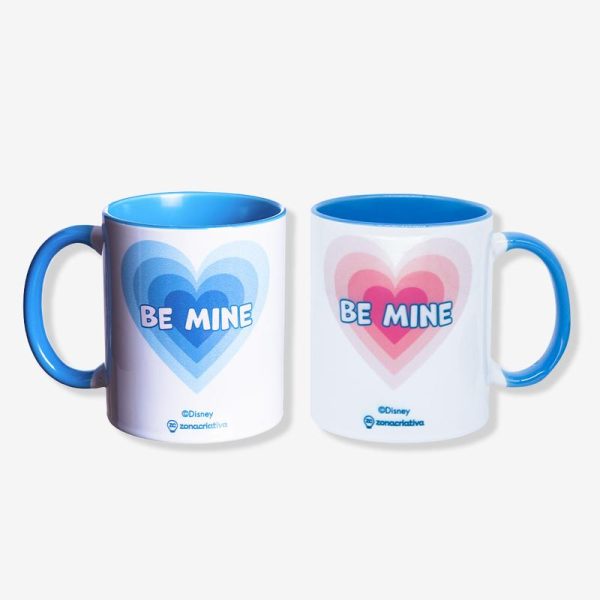 KIT COM 2 CANECAS MAIORES MINHA METADE ANGEL E STITCH DISNEY