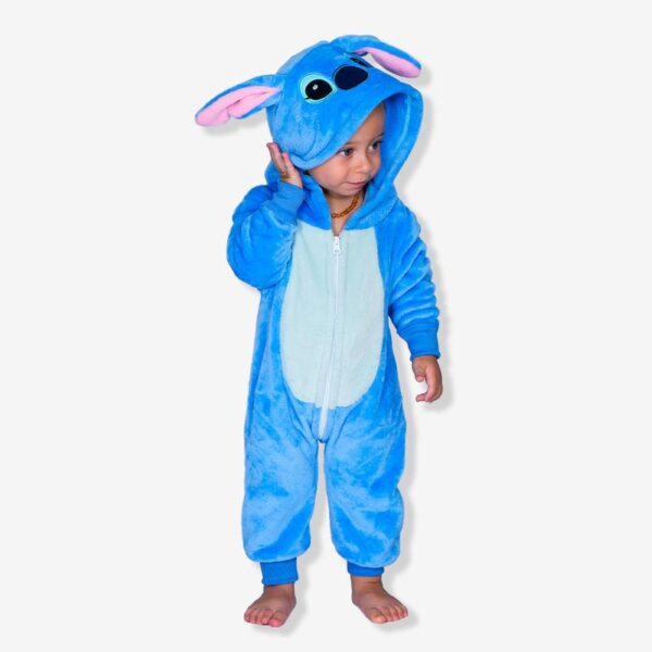 PIJAMA KIGURUMI MACACÃO LILO STITCH BEBE 1 E 2 ANOS