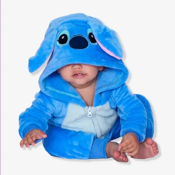 PIJAMA KIGURUMI MACACÃO LILO STITCH BEBE 1 E 2 ANOS