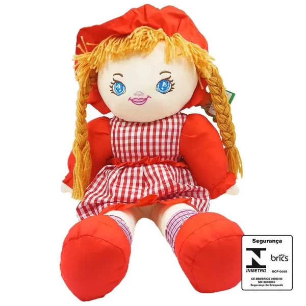 BONECA VERMELHA COM CHAPÉU 56 CM