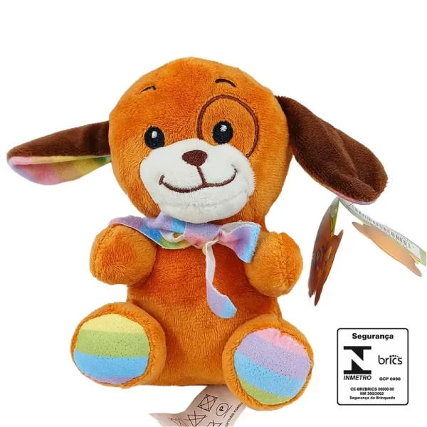 CACHORRO DE PELÚCIA 14 CM (LINHA ARCO-IRIS)