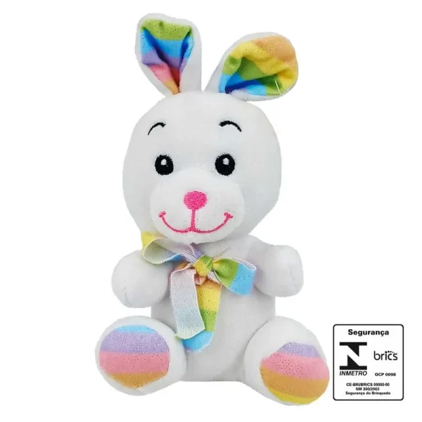 COELHO DE PELÚCIA 14 CM (LINHA ARCO-IRIS)