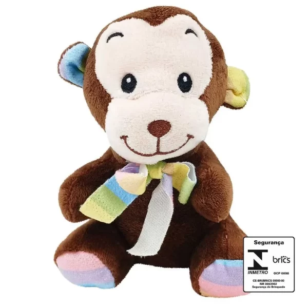 MACACO DE PELÚCIA 14 CM (LINHA ARCO-IRIS)
