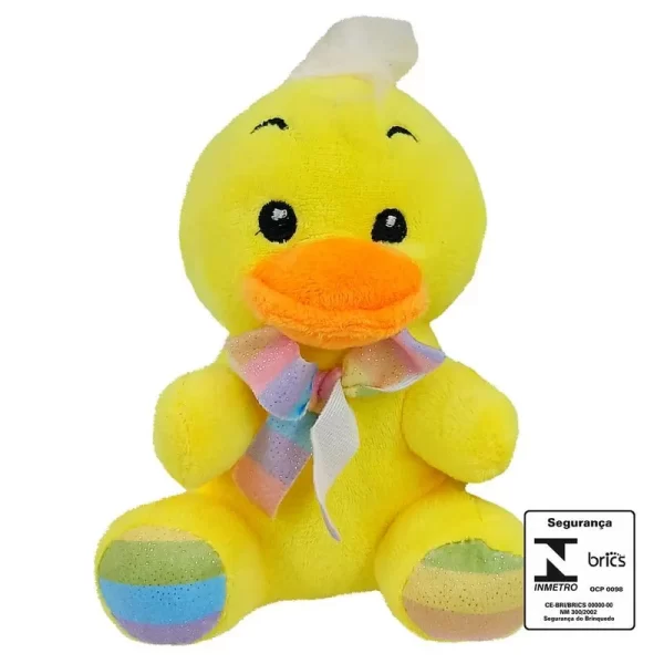 PATINHO DE PELÚCIA 14 CM (LINHA ARCO-IRIS)