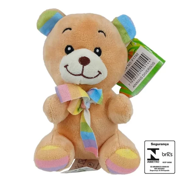 URSO DE PELÚCIA 14 CM (LINHA ARCO-IRIS)