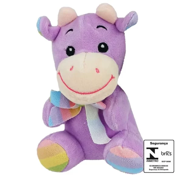 VACA VAQUINHA DE PELÚCIA 14 CM (LINHA ARCO-IRIS)