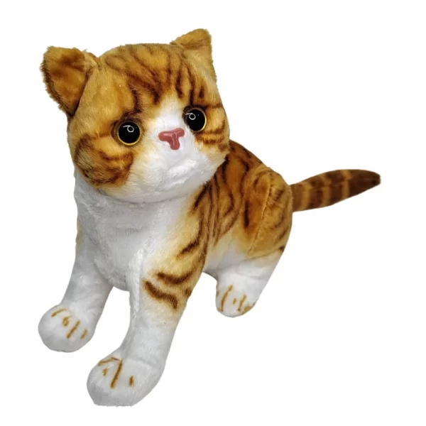GATO REALISTA PELUCIA FILHOTE TIGRADO LARANJA (25 CM)