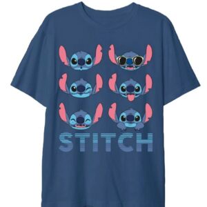 CAMISETA AZUL STITCH ADULTO ORIGINAL DISNEY