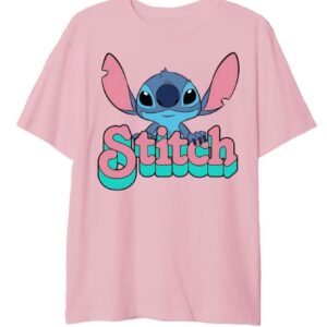 CAMISETA ROSA STITCH ADULTO ORIGINAL DISNEY