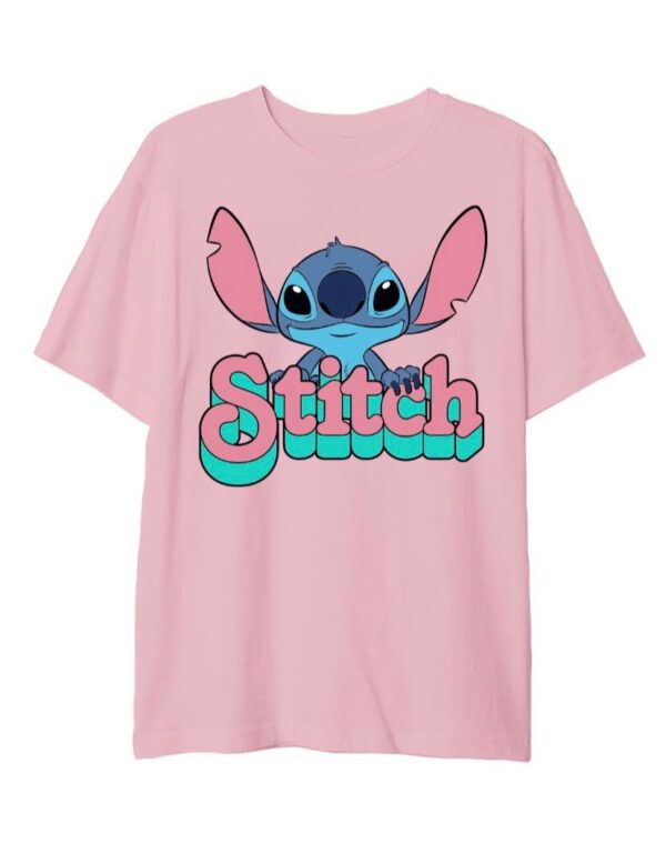CAMISETA ROSA STITCH ADULTO ORIGINAL DISNEY