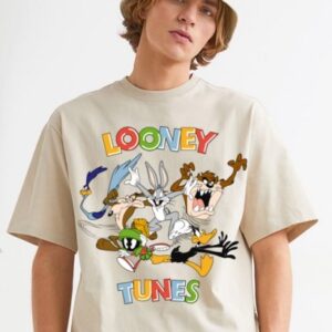 CAMISETA LOONEY TUNES TURMA LETRAS COLORIDAS