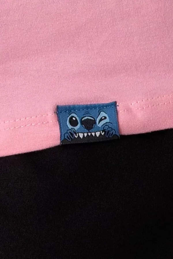 CAMISETA STITCH ROSA LETRAS