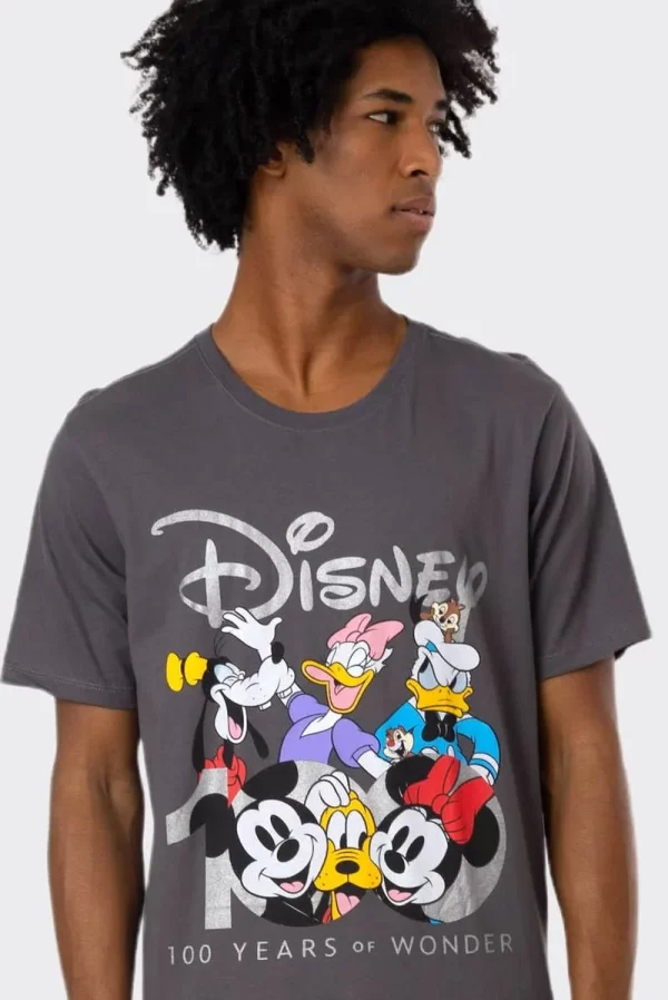 CAMISETA DISNEY 100 MICKEY MARGARIDA E AMIGOS (CINZA)