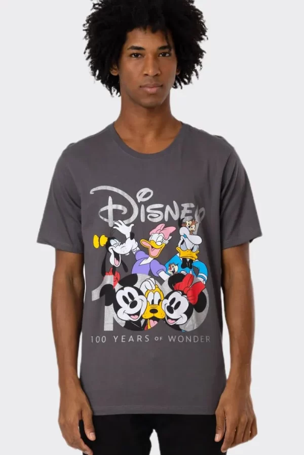 CAMISETA DISNEY 100 MICKEY MARGARIDA E AMIGOS (CINZA)